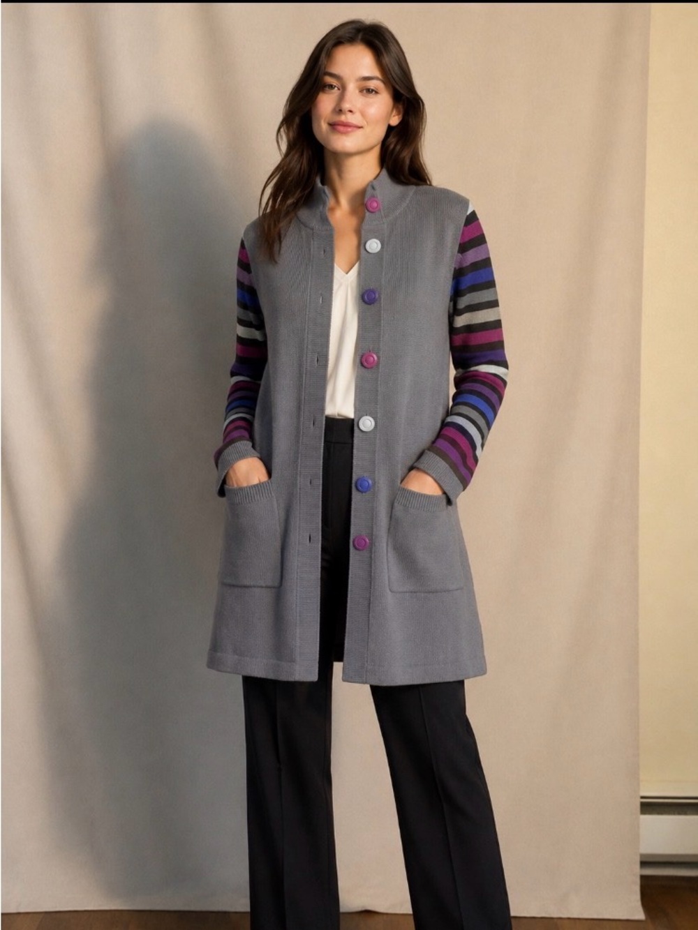 Bob Mackie wearable Art Long Sleeves Women’s Jacket/Cardigan Size XS